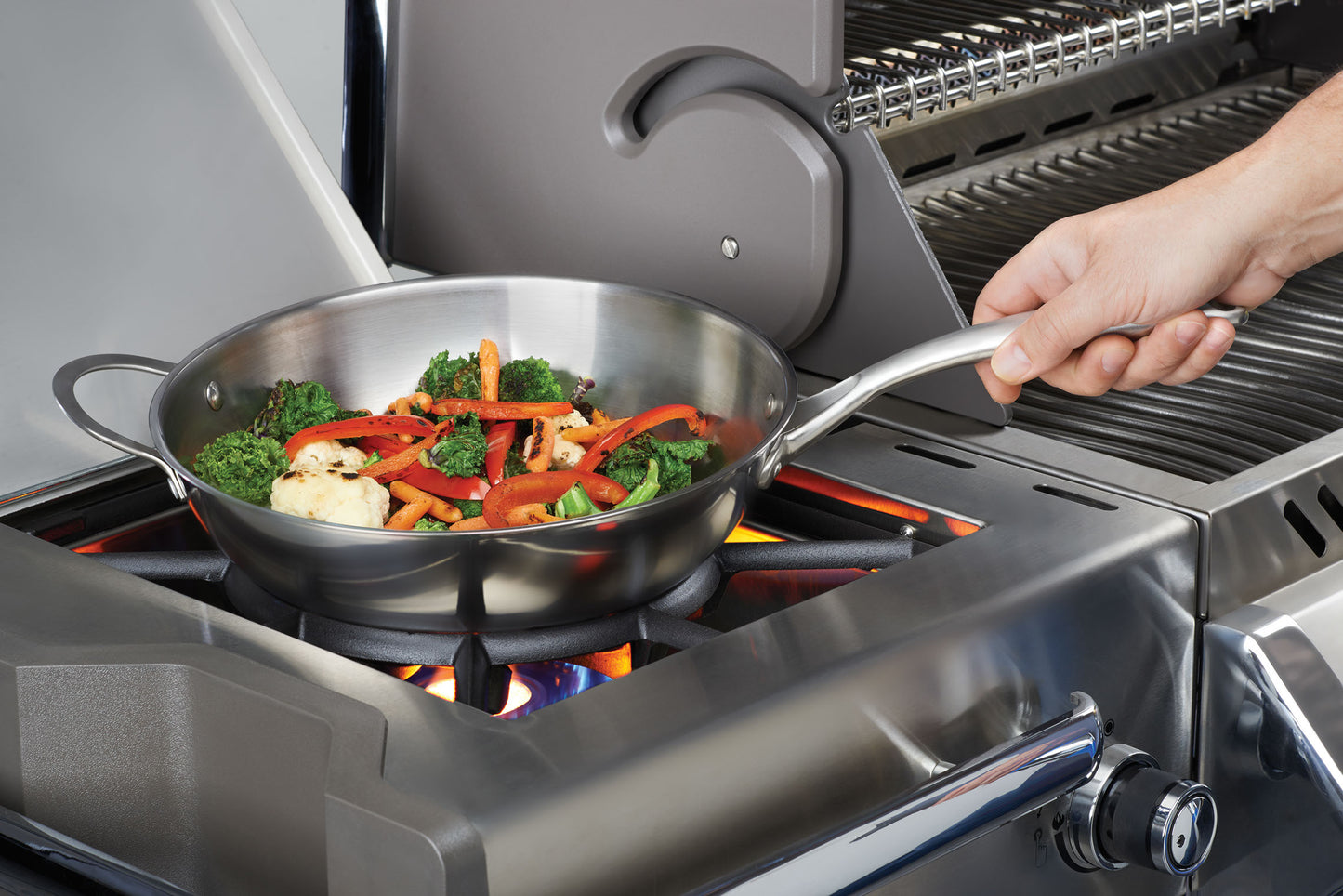 Wok aus Edelstahl